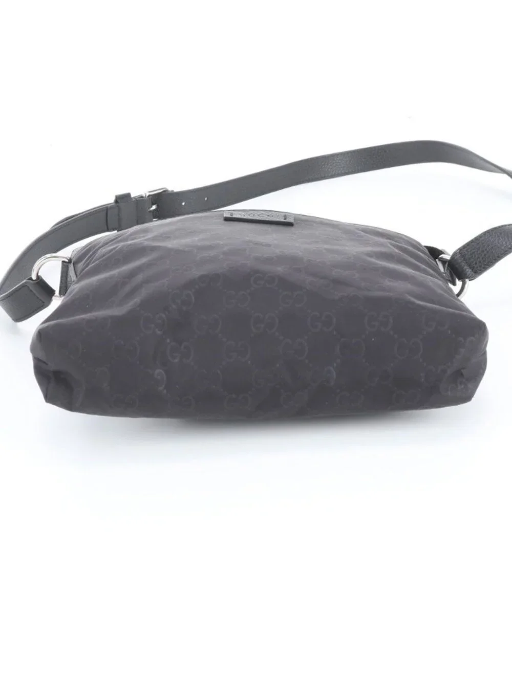 Gucci GG Nylon Leather Shoulder Bag Messenger Business Black